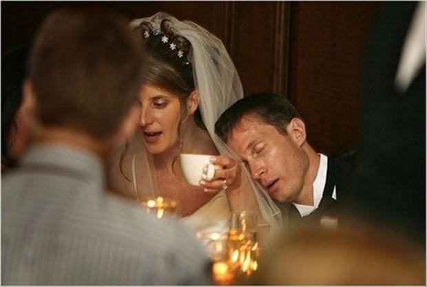 Funny Wedding Pictures Groom Falls Alseep Dump A Day
