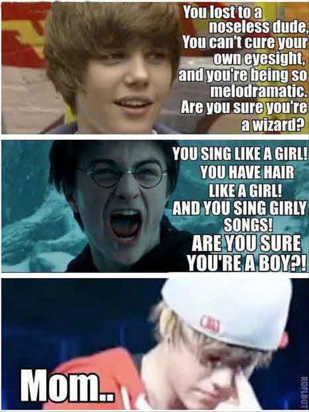 funny pictures harry potter and justin beiber