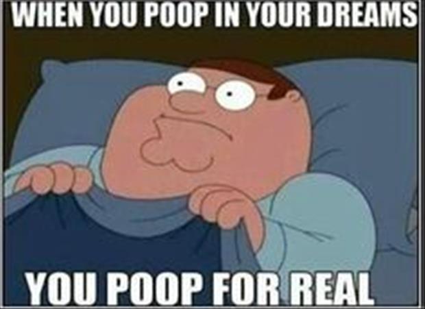 when you poop in your dreams you poop for real