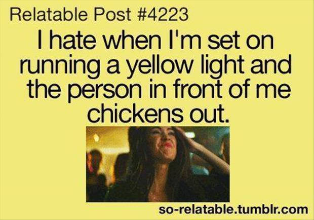 running a yellow light