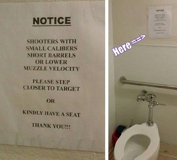 Funny Sign In Mens Restroom Dump A Day