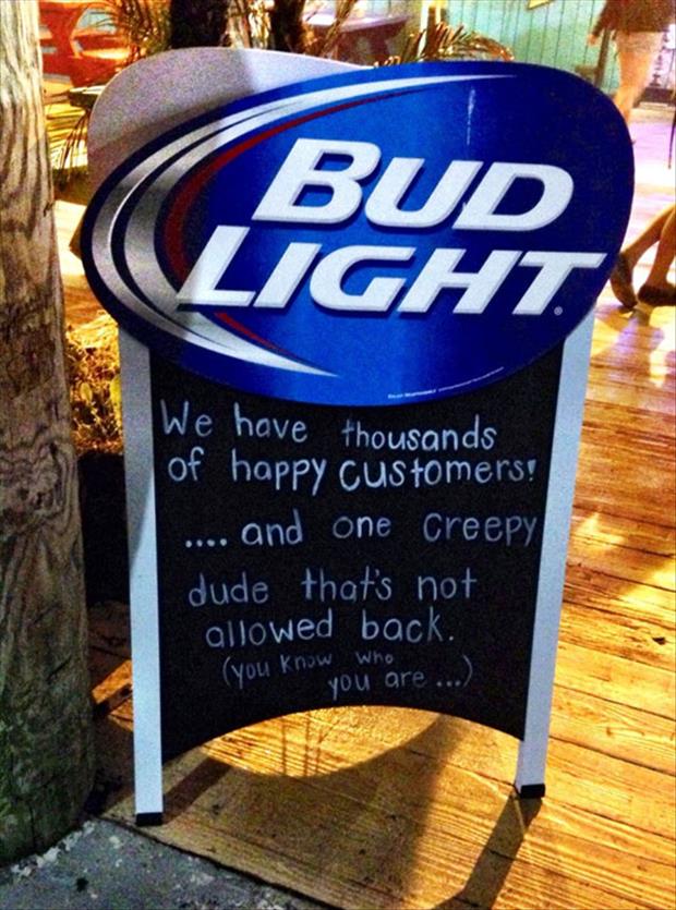 funny bud light sign