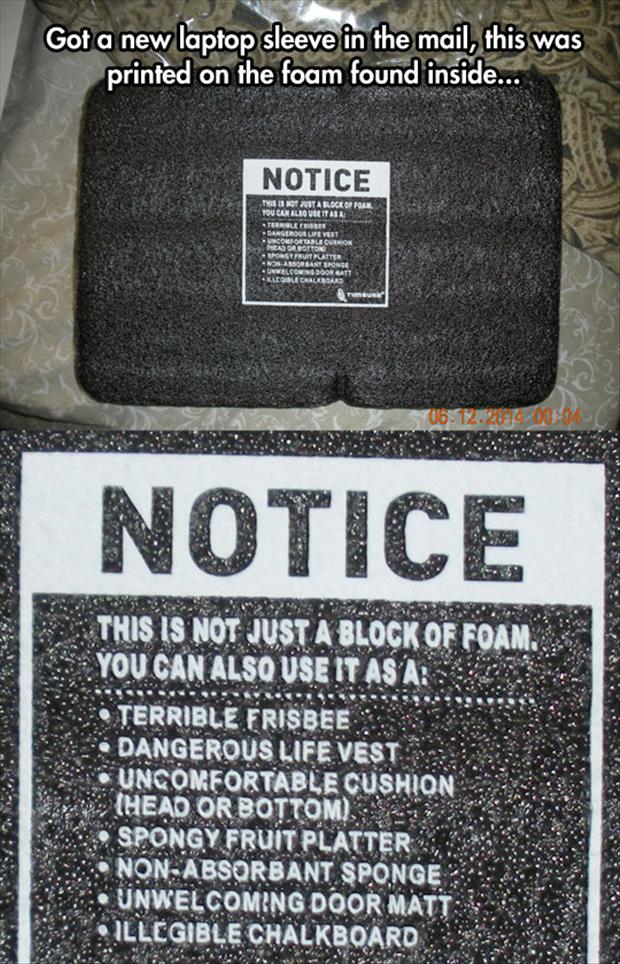 the block of foam