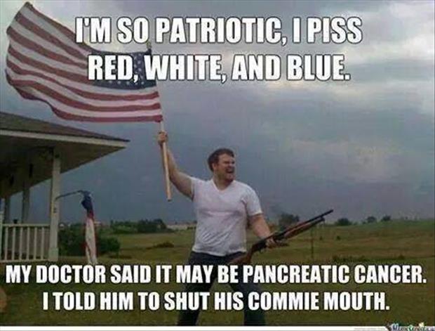 I piss red white and blue