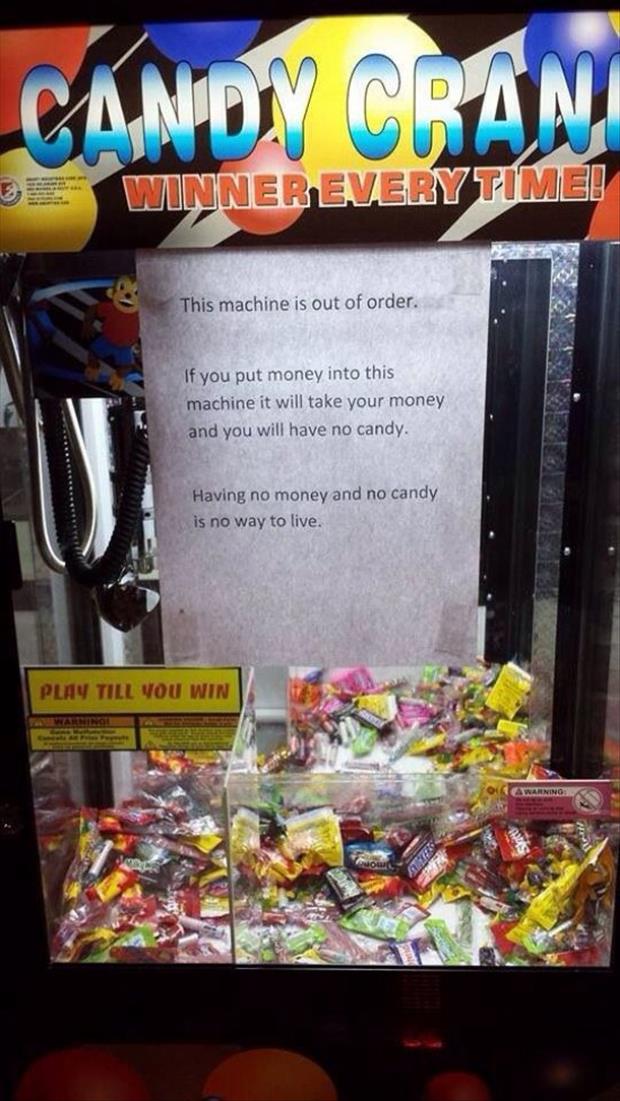 no money and no candy