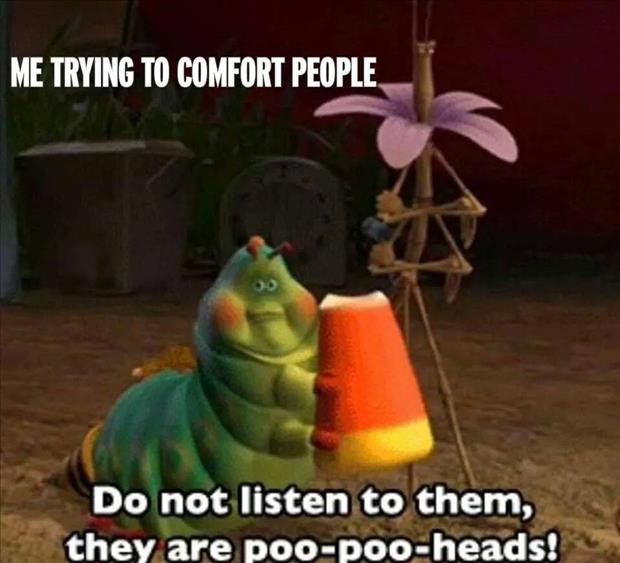 trying to comfort people
