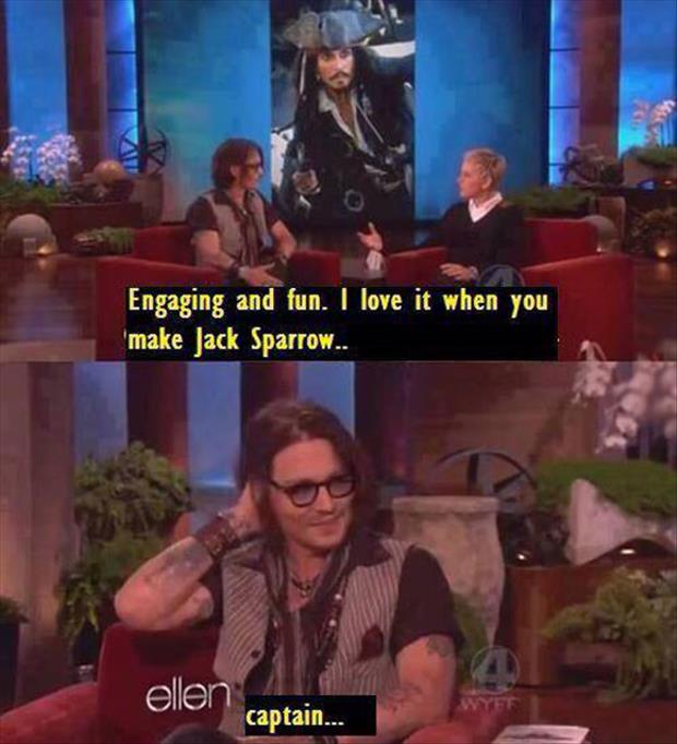 Ellen and captain Jack Sparrow