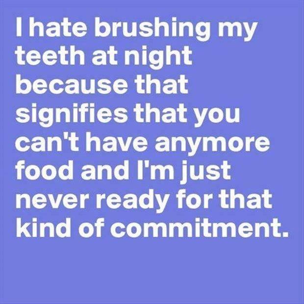 brushing my teeth at night