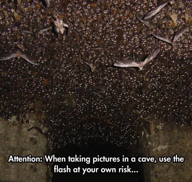 taking picture in a cave