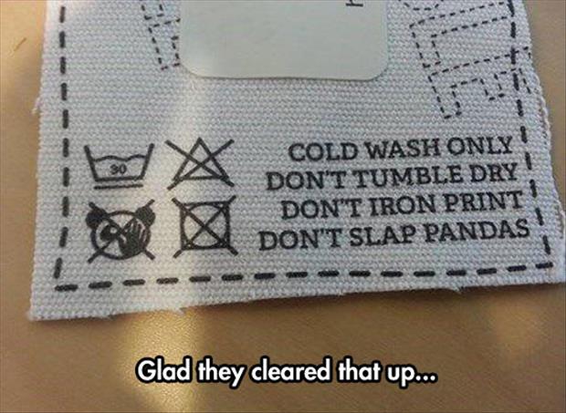 funny wash instructions