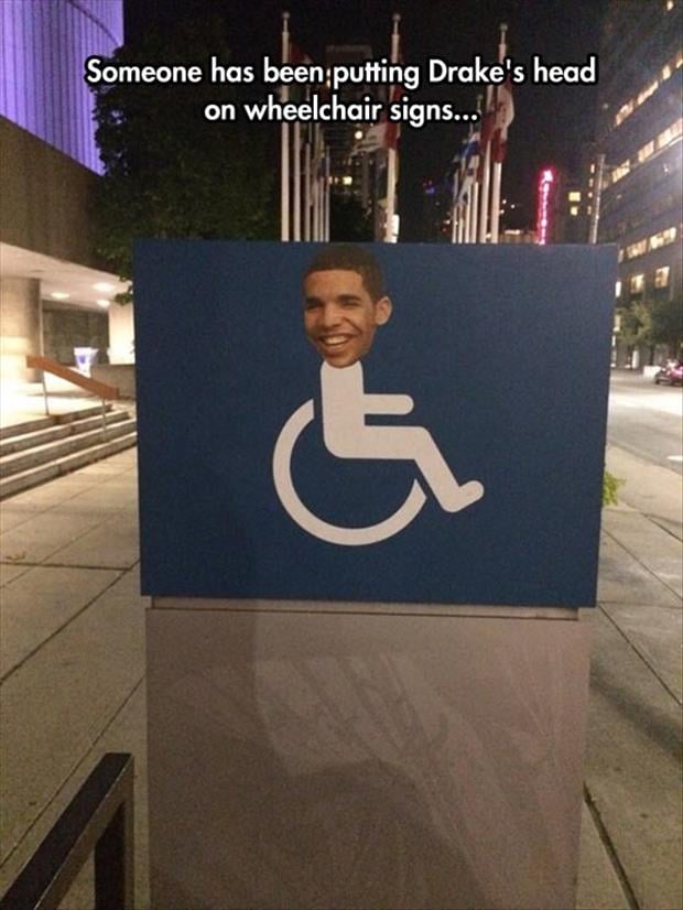 head on wheel chair signs