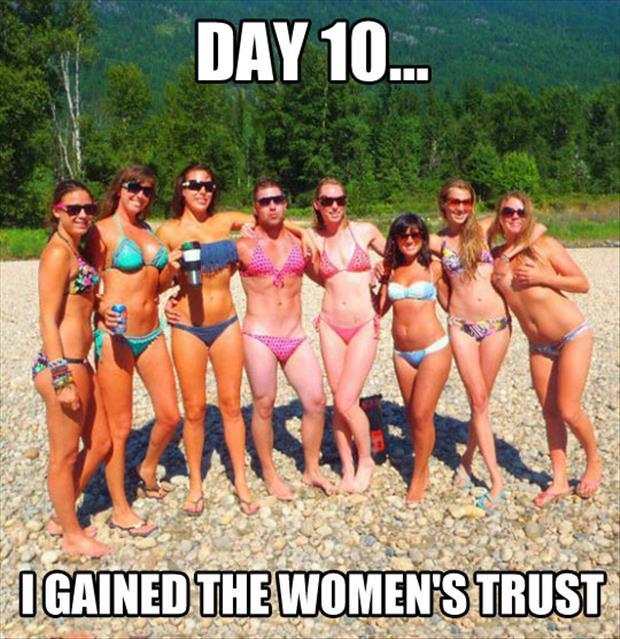 gain the woman's trust