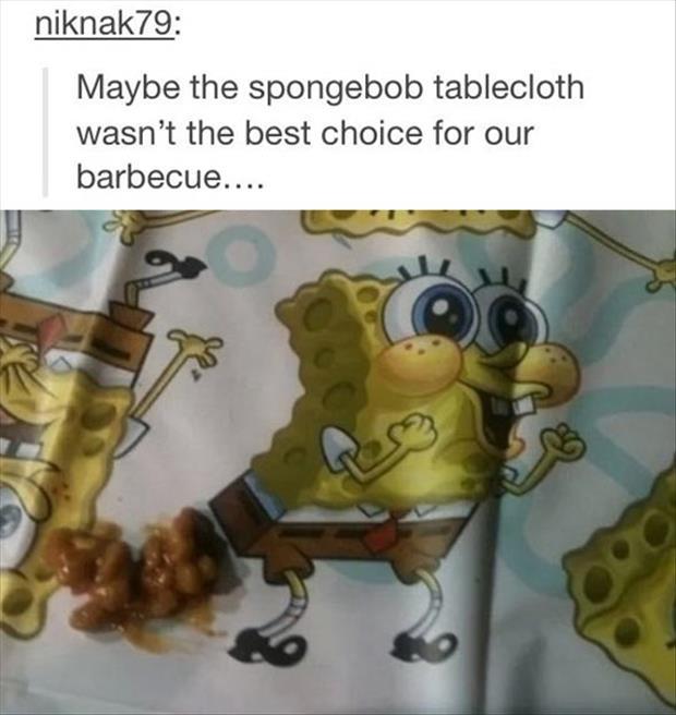 spongebob table cloth