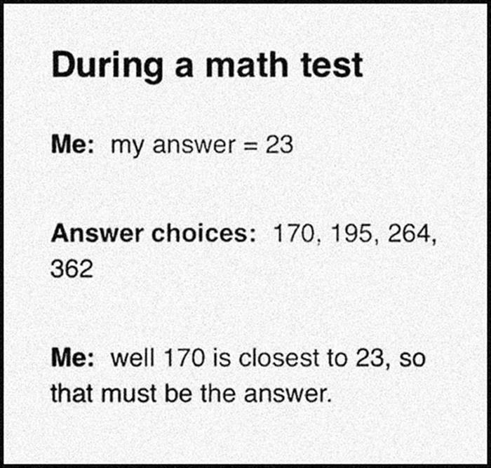 during a math test