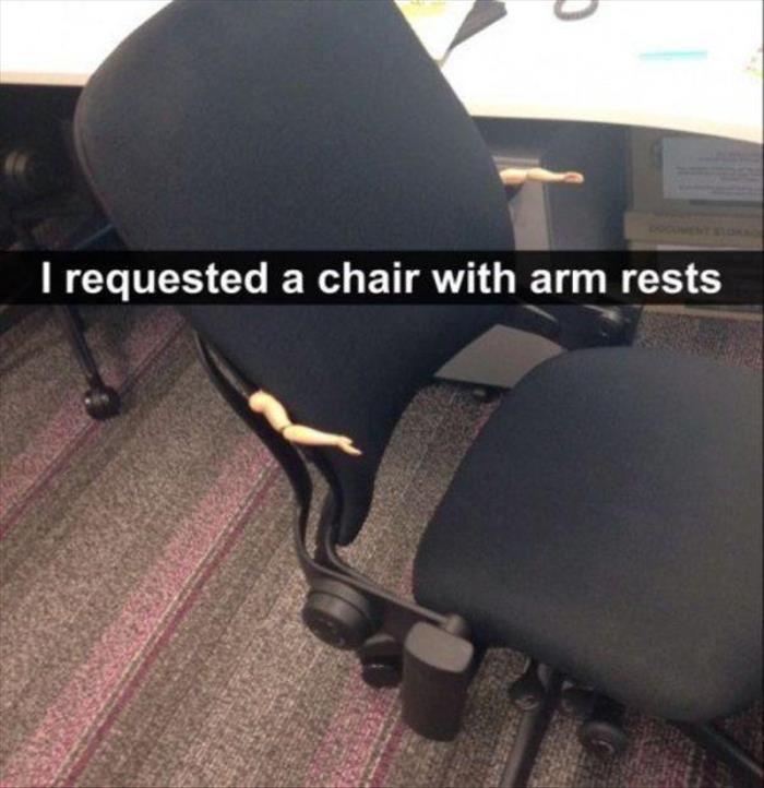 the chair with arm rests