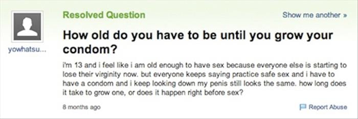 Quite Possibly The Dumbest Sex Questions Ever Asked On Yahoo 21 Pics