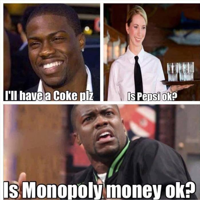 paying in monopoly money