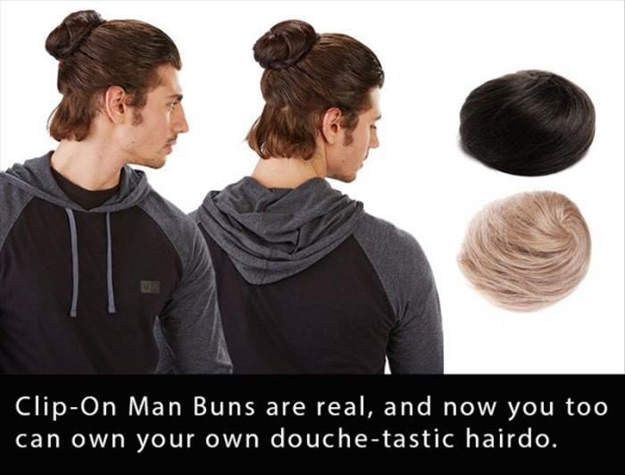 funny clip on man buns