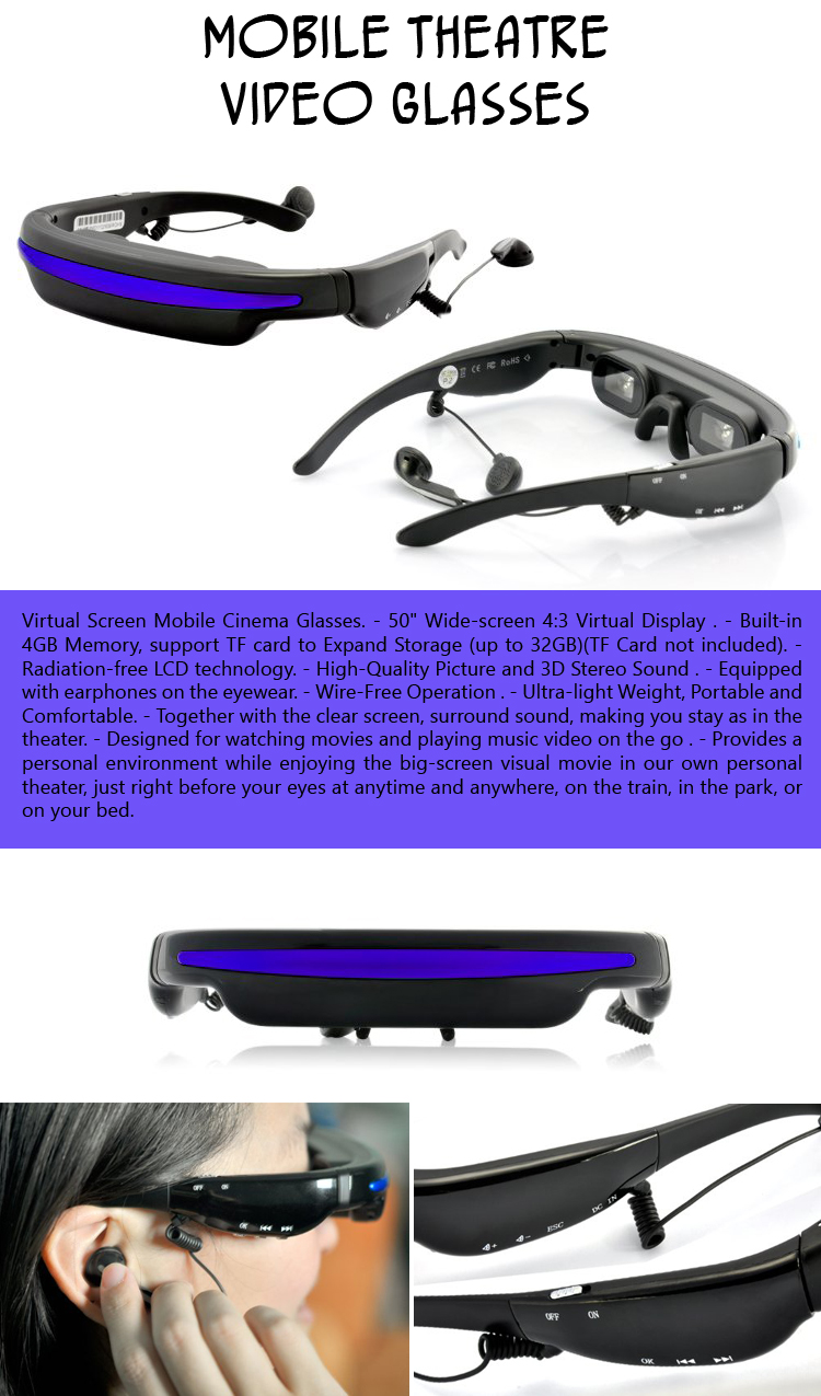 Mobile Theatre Video Glasses