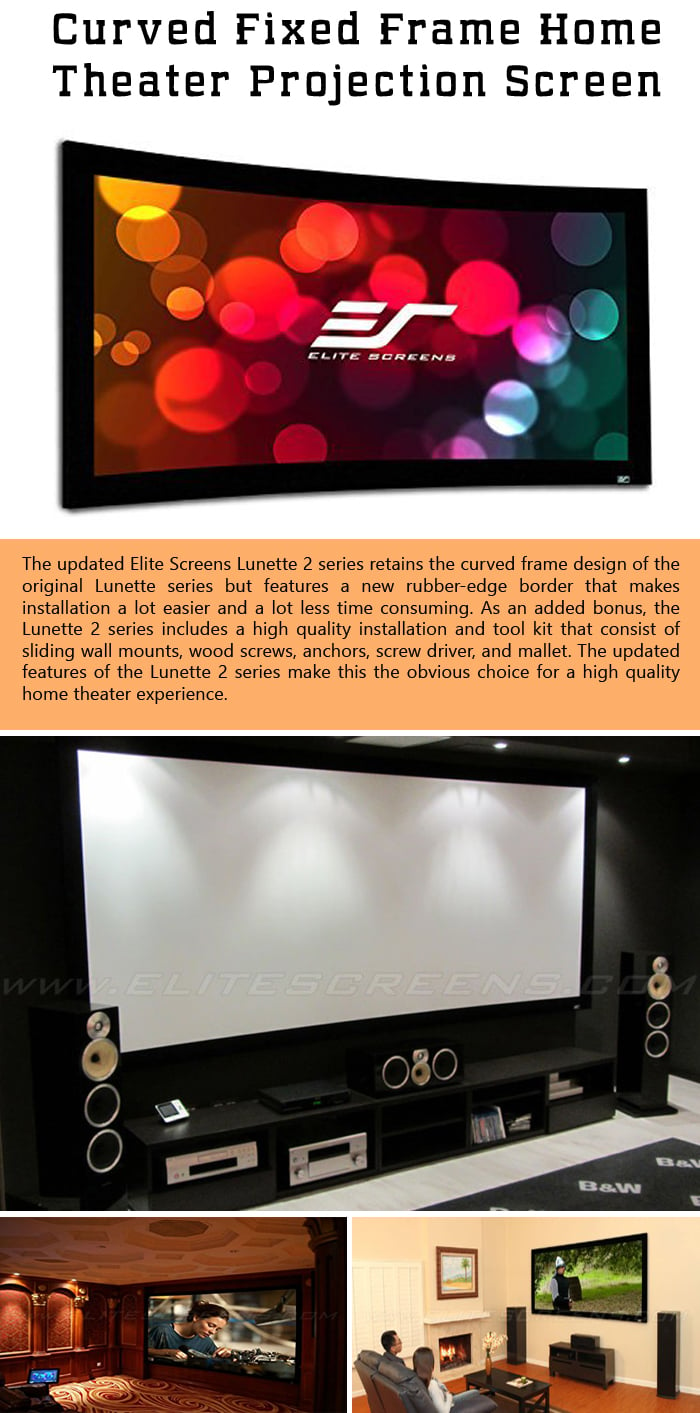 Curved Fixed Frame Home Theater Projection Screen