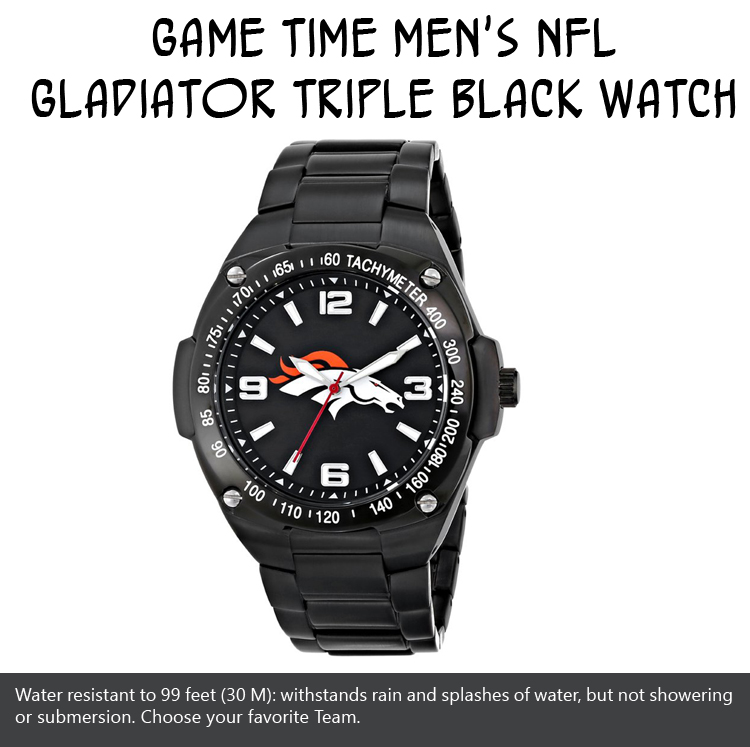 Game Time Men's NFL Gladiator Triple Black Watch