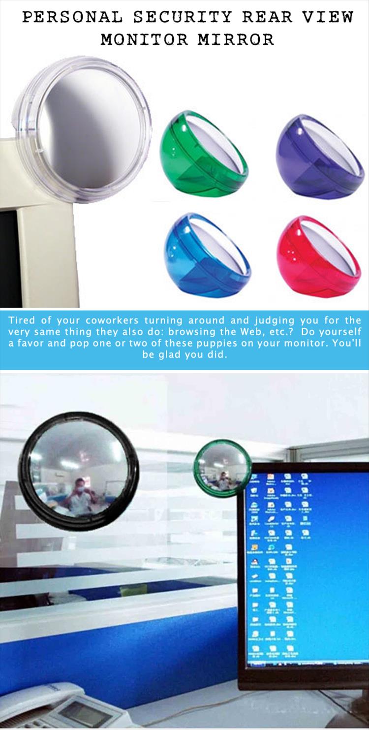 Personal Security Rear View Monitor Mirror