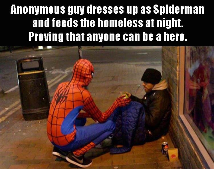 spider man helping people