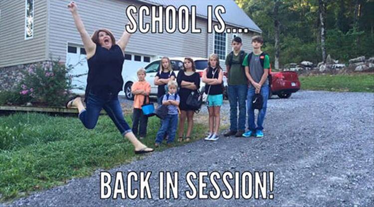 Funny Parent Reactions To Their Kids Going Back To School - 20 Pics