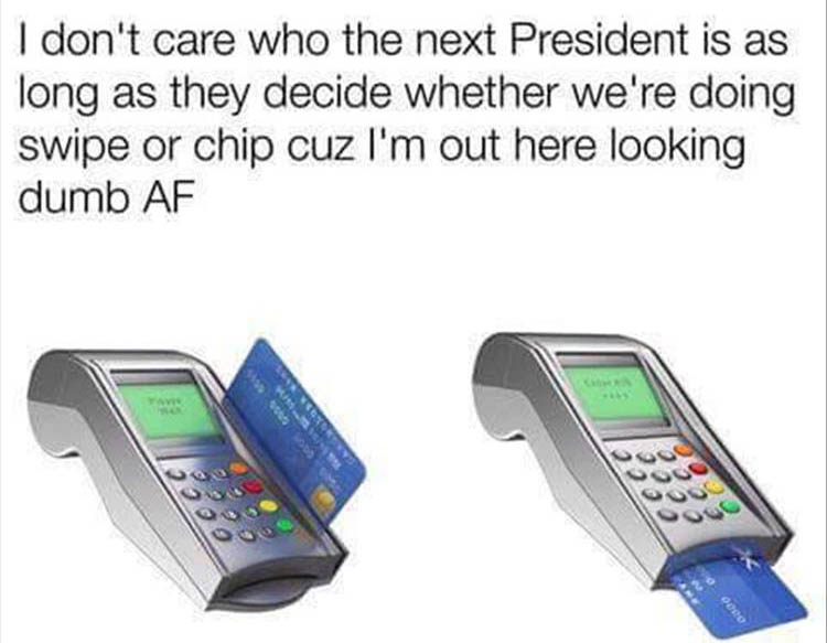 swipe the card or chip