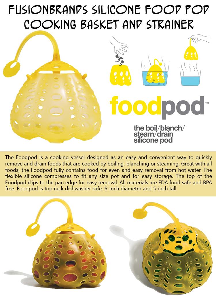 Fusionbrands Silicone Food Pod Cooking Basket and Strainer