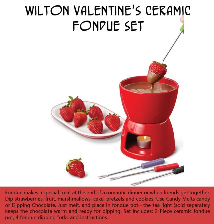 Wilton Valentine's Ceramic Fondue Set