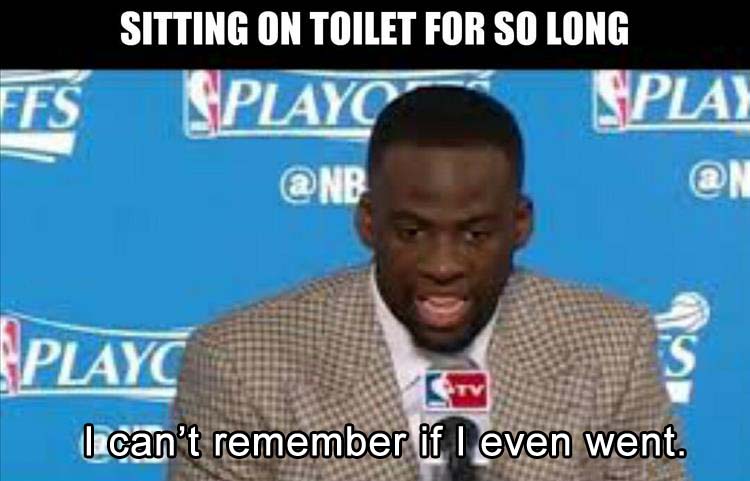 sitting on the toilet for too long