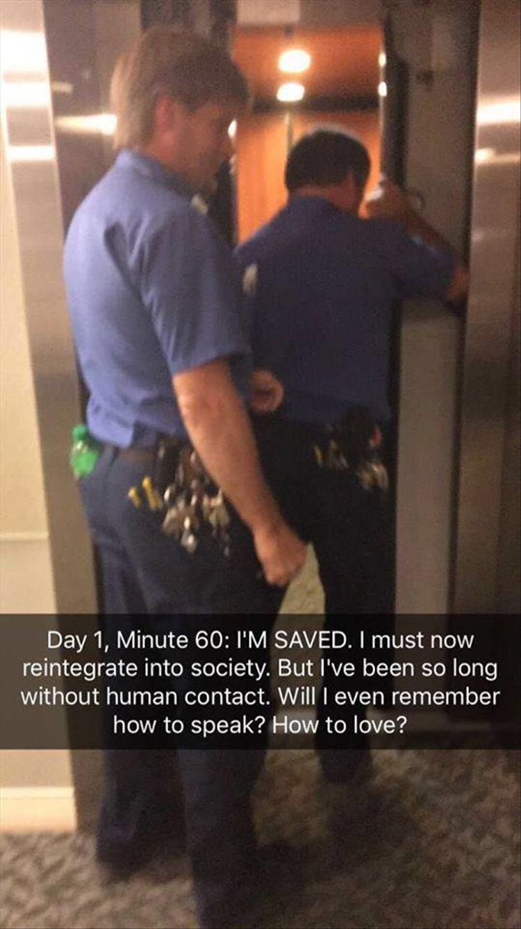 A Medical Student Gets Trapped In An Elevator And His Snapchat Story Is