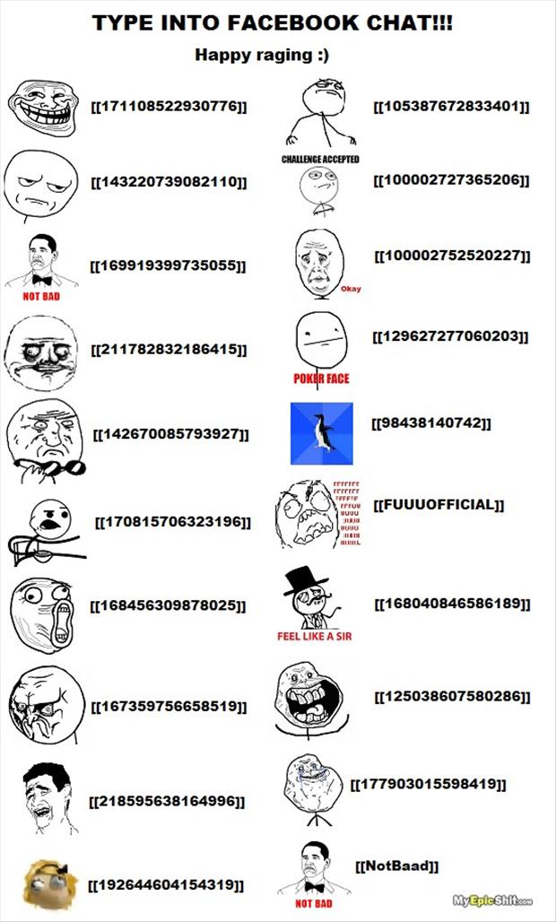 how to make rage comic faces in a facebook chat - Dump A Day