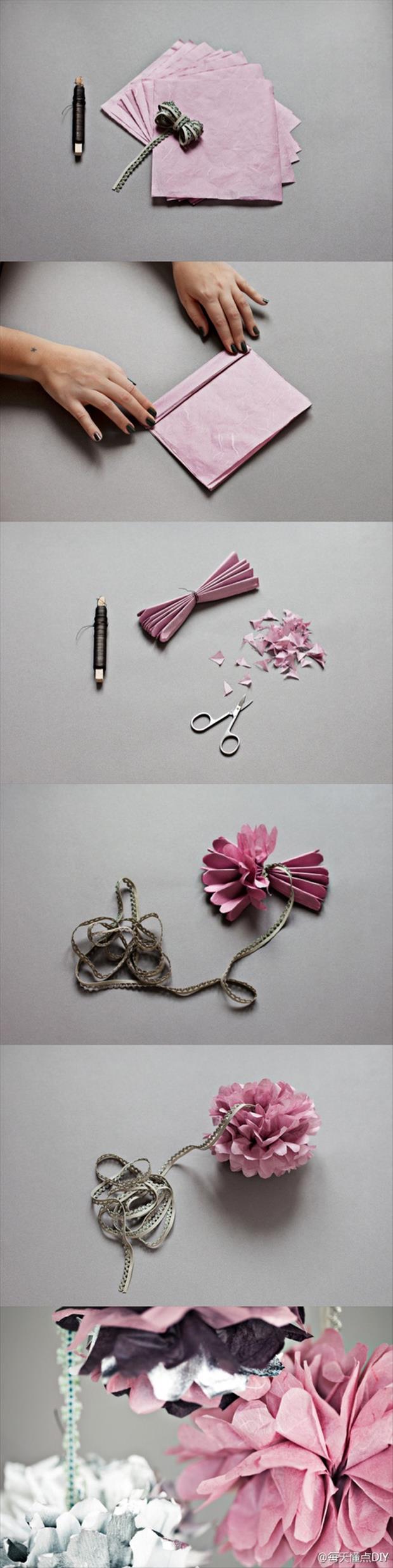 paper napkin flowers - Dump A Day