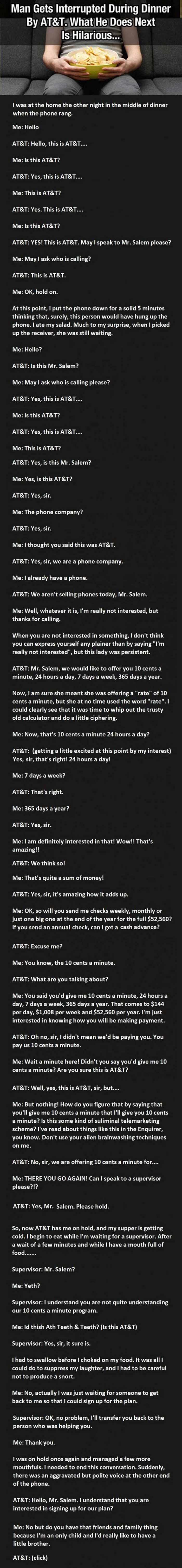 Man Gets A Phone Call From AT&T, What He Does Next Is Hilarious