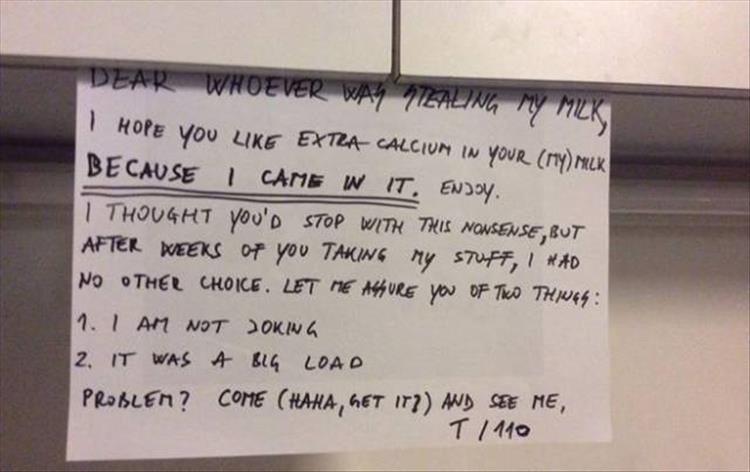 The Only Thing Protecting Your Food At The Office Are Funny Notes - 27 Pics