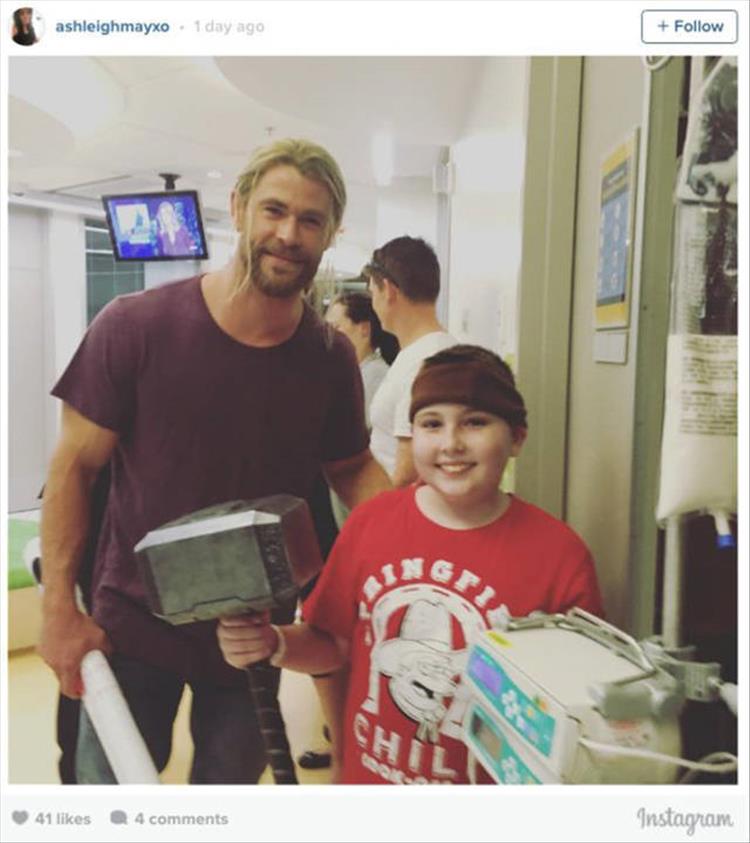 Loki And Thor Visit A Kid's Hospital - 9 Pics