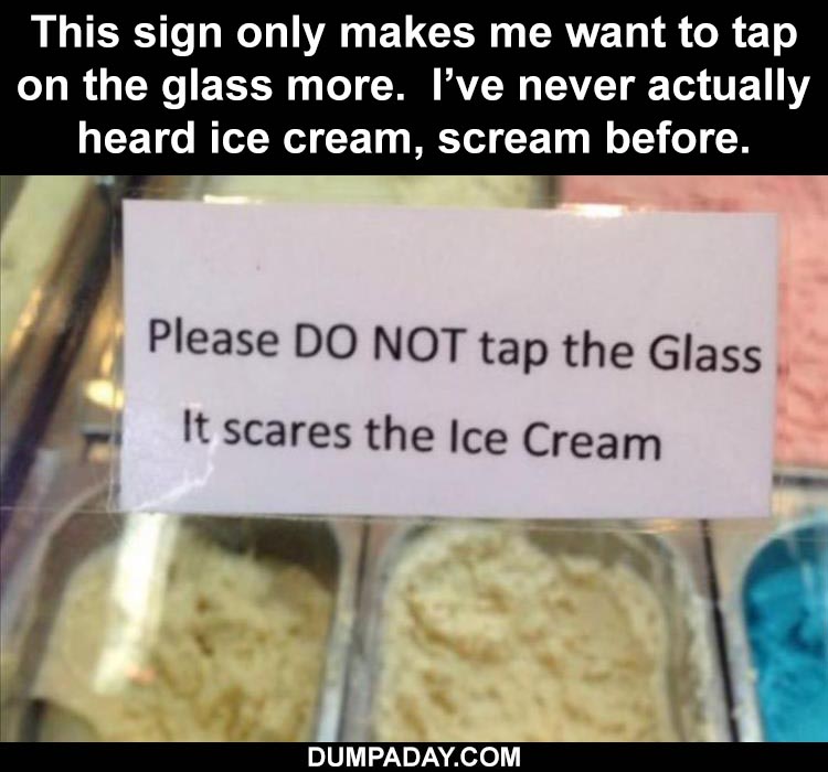 Do not tap 2025 on glass icecream